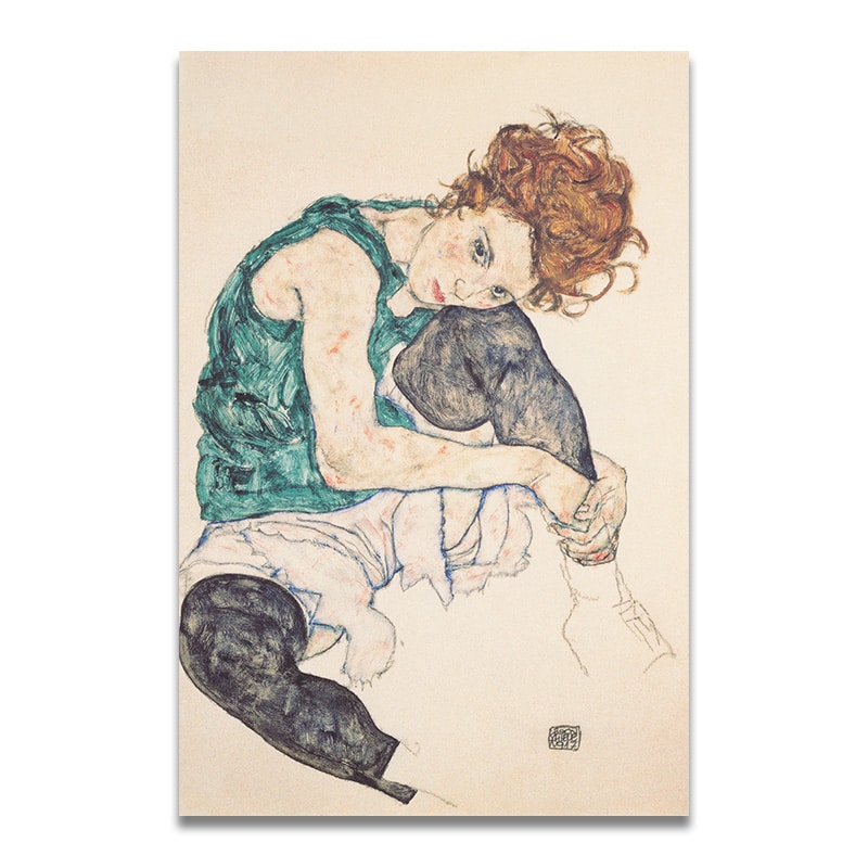 Egon Schiele, Woman with Legs drawn up