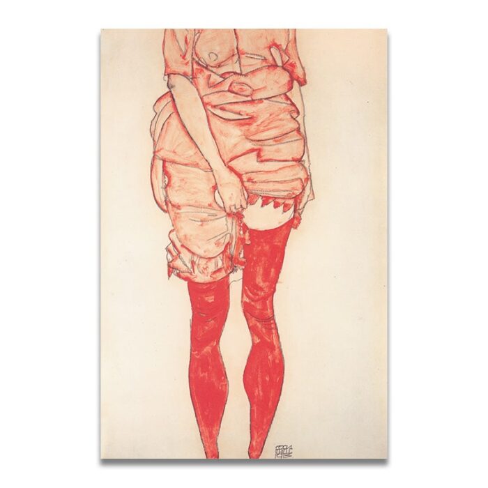 Egon Schiele, Standing Woman in Red Egon Schiele, Standing Woman in Red
