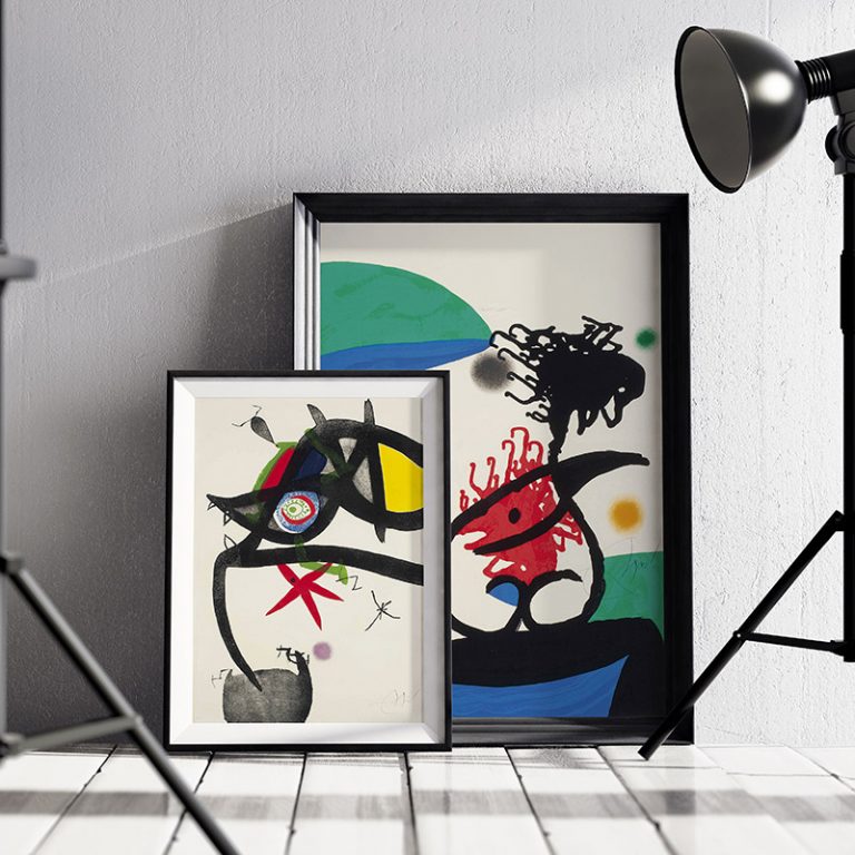 Miró glass framed