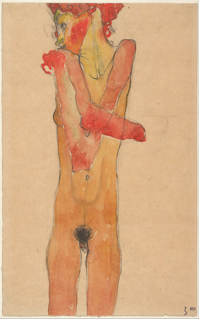 Egon Schiele, Nude Girl with folded Arms