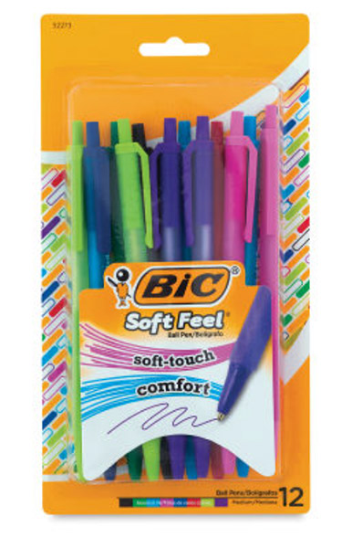 Bic Soft Feel Retractable Ball Point Pens