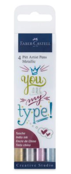Faber-Castell Pitt Artist Pen Set - Lettering Set, Metallic You Are my Type